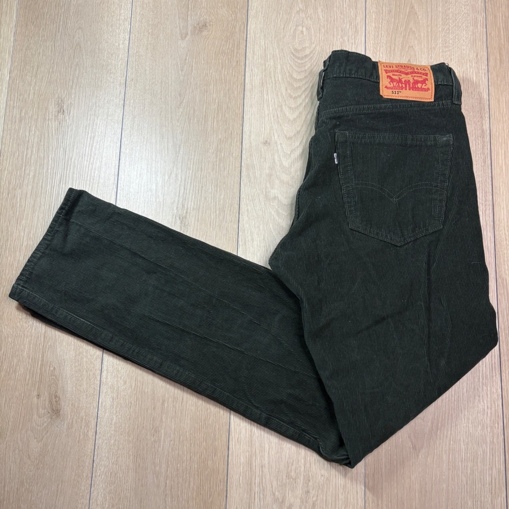 Levis 511 Slim Fit Corduroy Pants Mens 32x34 Forest Green 04511-3950